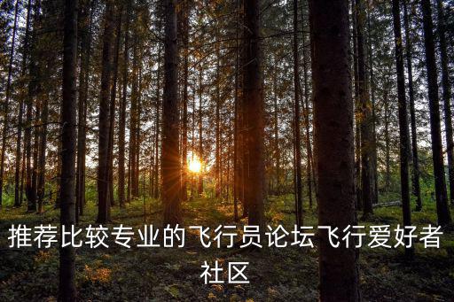 推薦比較專業(yè)的飛行員論壇飛行愛好者社區(qū)