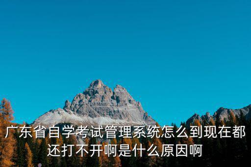 廣東省自學考試管理系統(tǒng)怎么到現(xiàn)在都還打不開啊是什么原因啊