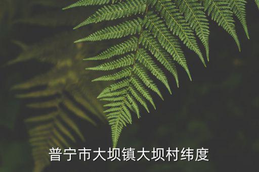 普寧市大壩鎮大壩村緯度