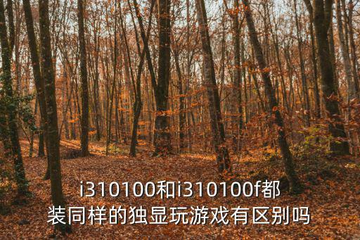 i310100和i310100f都裝同樣的獨顯玩游戲有區別嗎