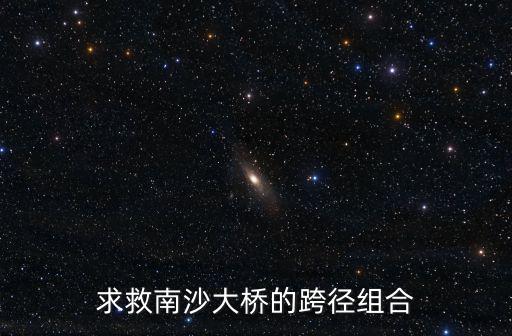南沙大橋，求救南沙大橋的跨徑組合