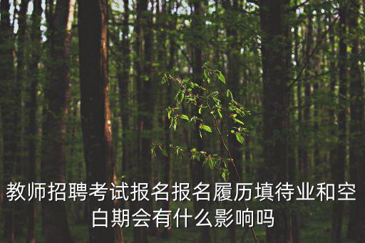 教師招聘考試報名報名履歷填待業和空白期會有什么影響嗎