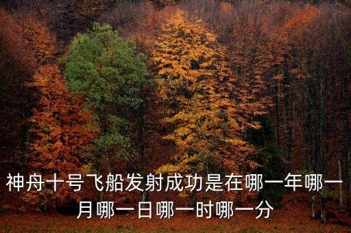 神舟十號飛船發射成功是在哪一年哪一月哪一日哪一時哪一分