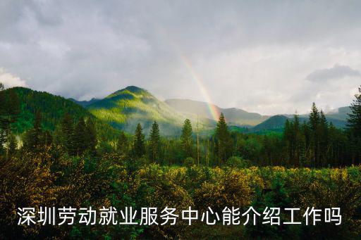 勞動就業服務中心，深圳勞動就業服務中心能介紹工作嗎