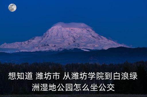 想知道 濰坊市 從濰坊學院到白浪綠洲濕地公園怎么坐公交