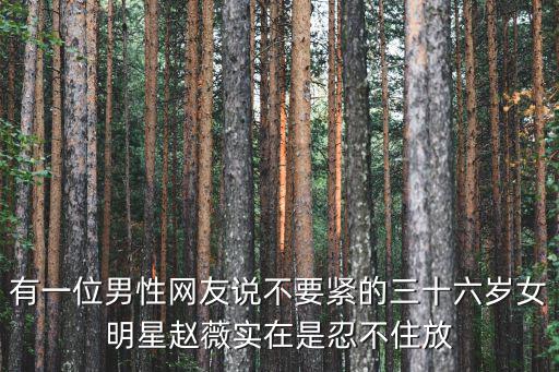 有一位男性網(wǎng)友說不要緊的三十六歲女明星趙薇實在是忍不住放