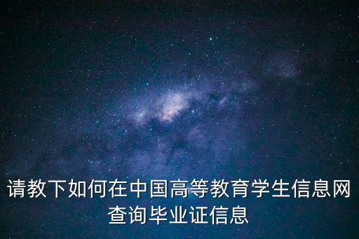請教下如何在中國高等教育學(xué)生信息網(wǎng)查詢畢業(yè)證信息