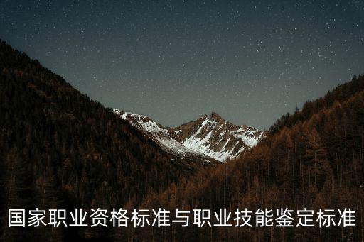 國家職業資格標準與職業技能鑒定標準