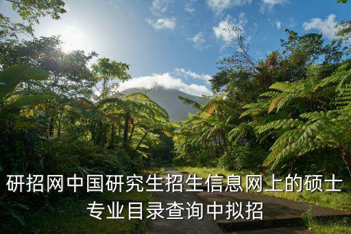 研招網中國研究生招生信息網上的碩士專業目錄查詢中擬招