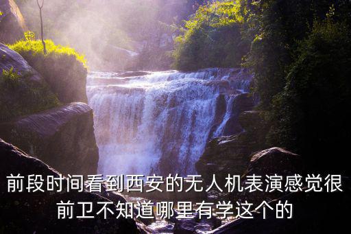 前段時間看到西安的無人機表演感覺很前衛不知道哪里有學這個的