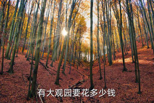 有大觀園要花多少錢