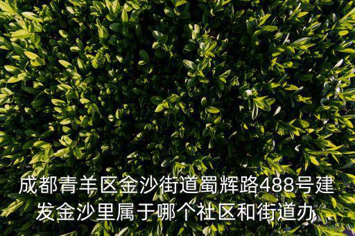 成都青羊區金沙街道蜀輝路488號建發金沙里屬于哪個社區和街道辦
