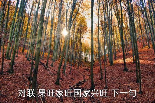 對聯 果旺家旺國家興旺 下一句