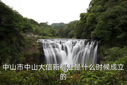 中山市中山大信新都匯是什么時候成立的
