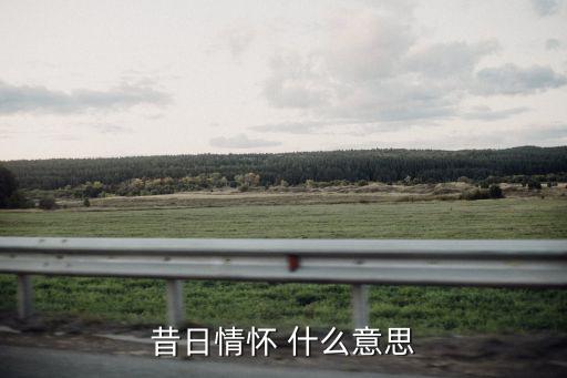 昔日情懷，昔日情懷 什么意思