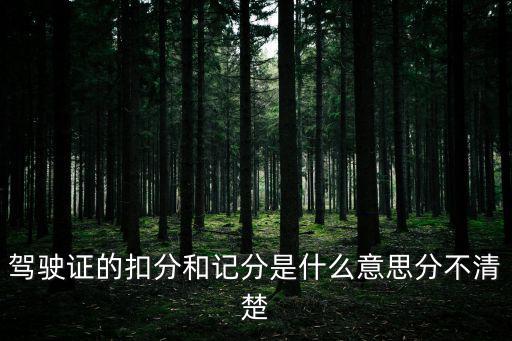駕駛證的扣分和記分是什么意思分不清楚