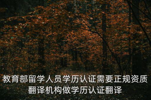 教育部留學人員學歷認證需要正規資質翻譯機構做學歷認證翻譯