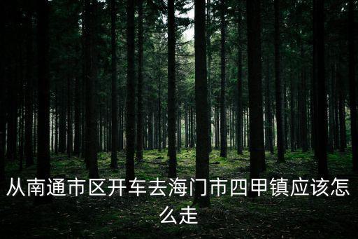 從南通市區(qū)開車去海門市四甲鎮(zhèn)應(yīng)該怎么走