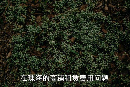 在珠海的商鋪租賃費用問題