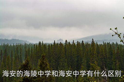 海安的海陵中學和海安中學有什么區別