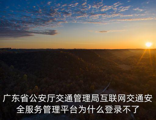 廣東省公安廳交通管理局互聯網交通安全服務管理平臺為什么登錄不了