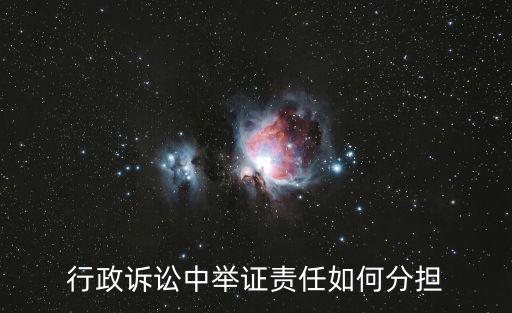 行政訴訟中舉證責任如何分擔