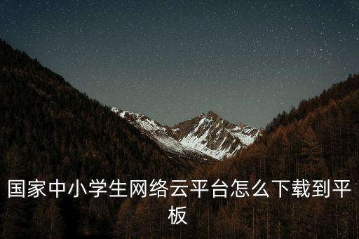 國(guó)家中小學(xué)生網(wǎng)絡(luò)云平臺(tái)怎么下載到平板