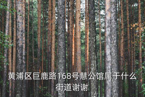黃浦區巨鹿路168號慧公館屬于什么街道謝謝