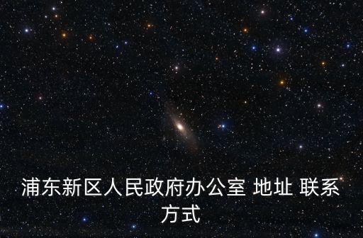 浦東新區人民政府辦公室 地址 聯系方式