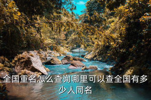 全國人口重名查詢，怎么查全國同名的人