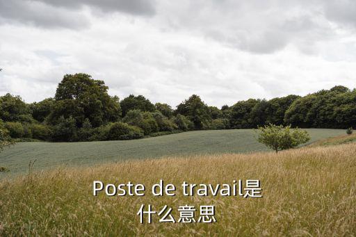 Poste de travail是什么意思