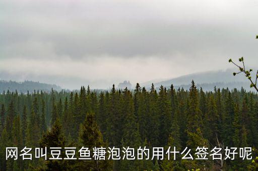 網名叫豆豆魚糖泡泡的用什么簽名好呢