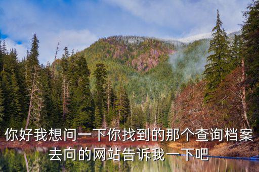 個(gè)人檔案查詢?nèi)肟诠倬W(wǎng)，你好我想問一下你找到的那個(gè)查詢檔案去向的網(wǎng)站告訴我一下吧