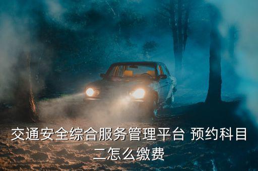 交通安全綜合服務管理平臺 預約科目二怎么繳費