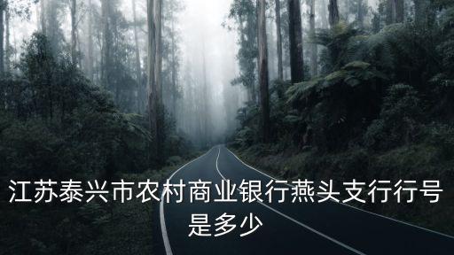 江蘇泰興市農村商業銀行燕頭支行行號是多少