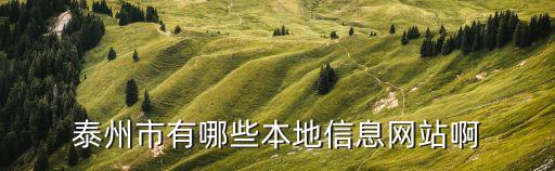 泰州市有哪些本地信息網站啊