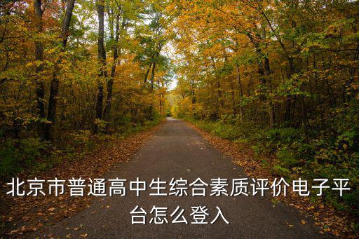 北京市普通高中生綜合素質評價電子平臺怎么登入