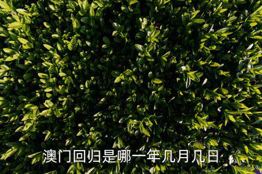 澳門什么時候回歸的，澳門回歸的時間是什么
