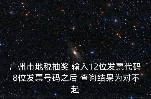 廣州市地稅抽獎 輸入12位發票代碼 8位發票號碼之后 查詢結果為對不起