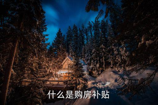 房屋補貼，什么是購房補貼