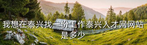 我想在泰興找一份工作泰興人才網網站是多少