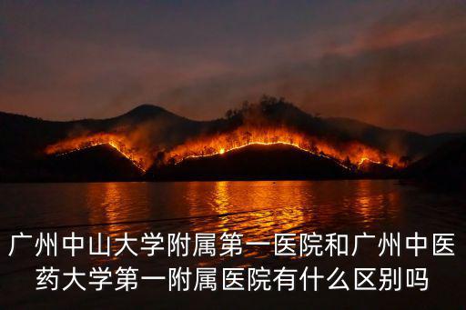 廣州中山大學附屬第一醫院和廣州中醫藥大學第一附屬醫院有什么區別嗎