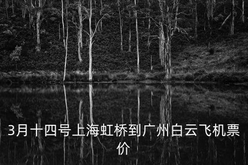 3月十四號上海虹橋到廣州白云飛機票價