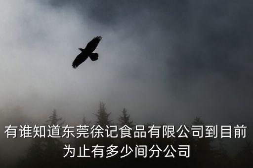有誰知道東莞徐記食品有限公司到目前為止有多少間分公司