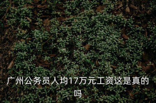 廣州公務員人均17萬元工資這是真的嗎