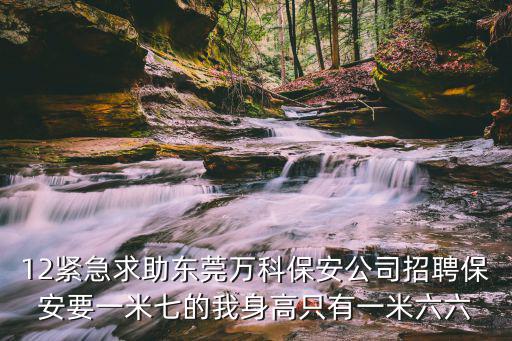 12緊急求助東莞萬科保安公司招聘保安要一米七的我身高只有一米六六