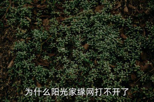 為什么陽光家緣網打不開了