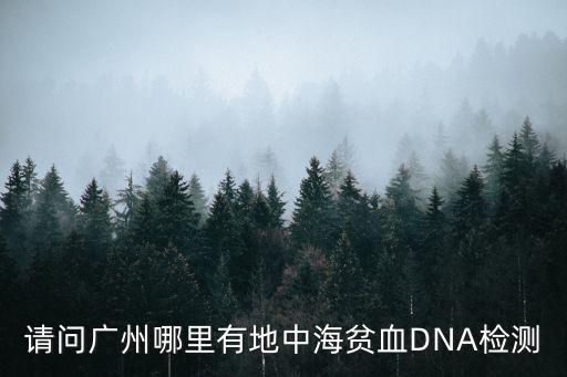 請(qǐng)問(wèn)廣州哪里有地中海貧血DNA檢測(cè)