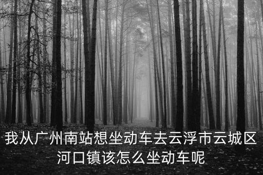 我從廣州南站想坐動車去云浮市云城區(qū)河口鎮(zhèn)該怎么坐動車呢