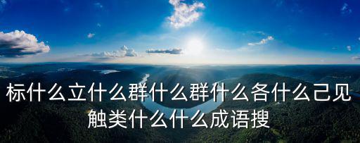 標什么立什么群什么群什么各什么己見觸類什么什么成語搜